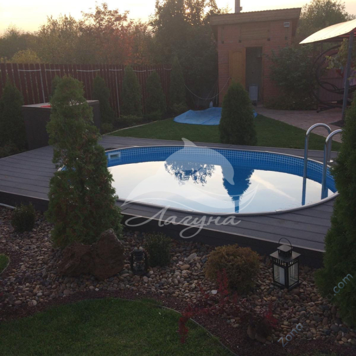 Бассейн Лагуна ТМ828 овальный вкапываемый 5 х 3 х 1.25 м