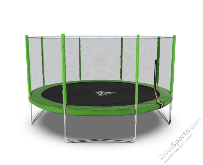 Батут DFC Trampoline Fitness с сеткой 14ft Светло-зелёный
