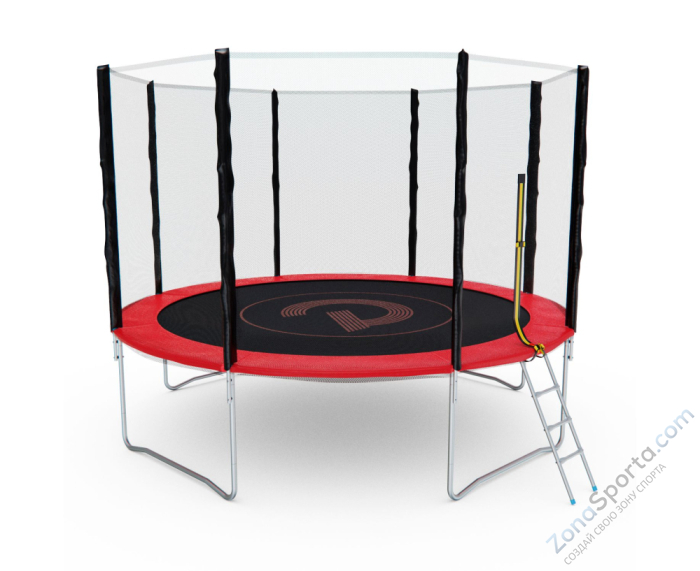 Батут с сеткой DFC Pelpo 12ft с лестницей, Red