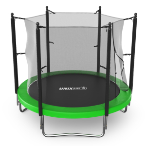 Батут Unix Line Simple 8 ft (244 см) с внутренней защитной сеткой зеленый
