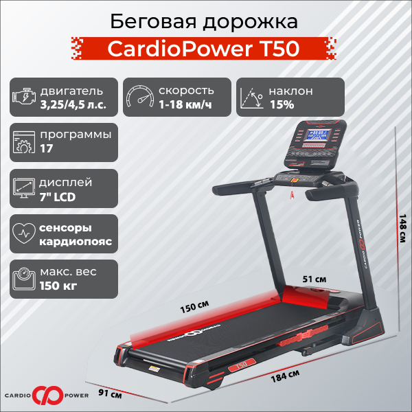 Беговая дорожка CardioPower T50 (2023) Беговая дорожка CardioPower T50 (2023)
