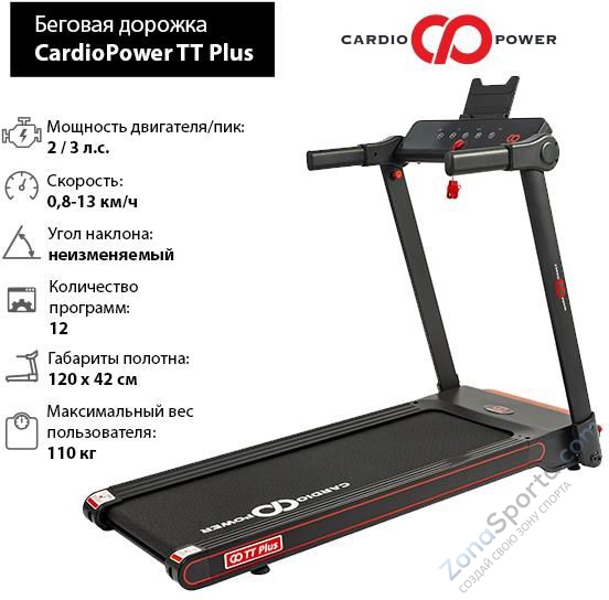 Беговая дорожка CardioPower TT Plus Беговая дорожка CardioPower TT Plus