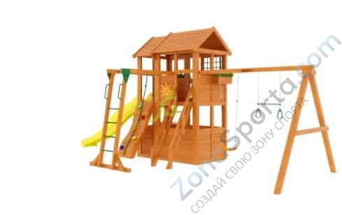 Деревянная детская площадка для дачи Igragrad Клубный домик 2 с рукоходом
