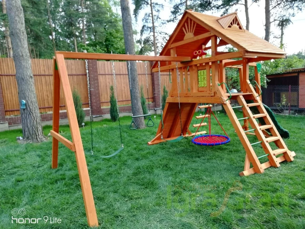 Деревянная детская площадка для дачи Igragrad Крепость Фани с рукоходом (Дерево)