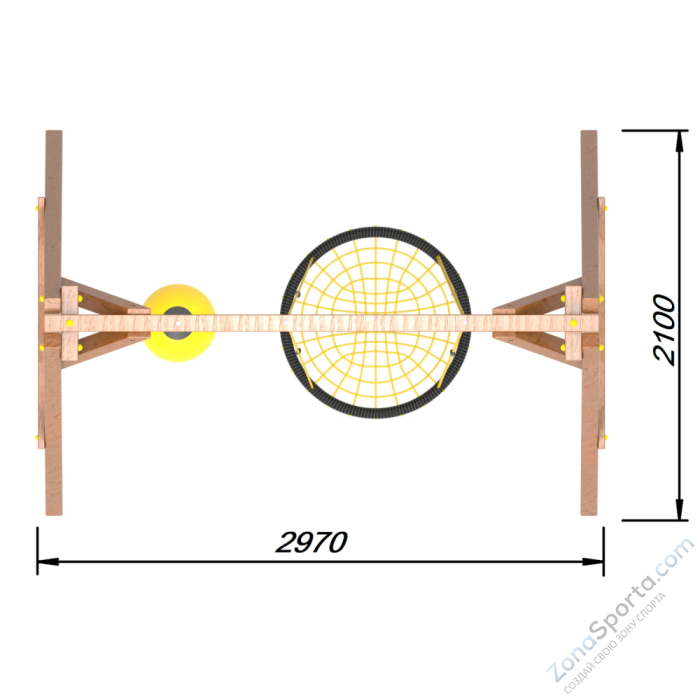 Деревянные качели Пикник 2 Оптимус (качели гнездо 1м качели drop)