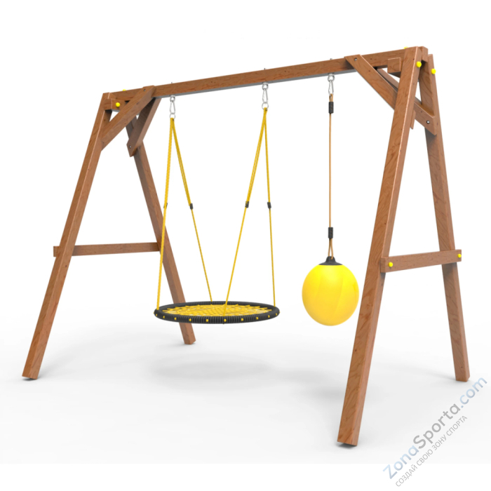 Деревянные качели Пикник 2 Оптимус (качели гнездо 1м качели drop)
