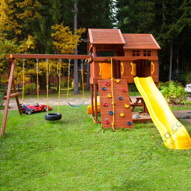 Детский игровой комплекс NewSunrise НьюСанрайз с винтовой горкой-трубой и рукоходом