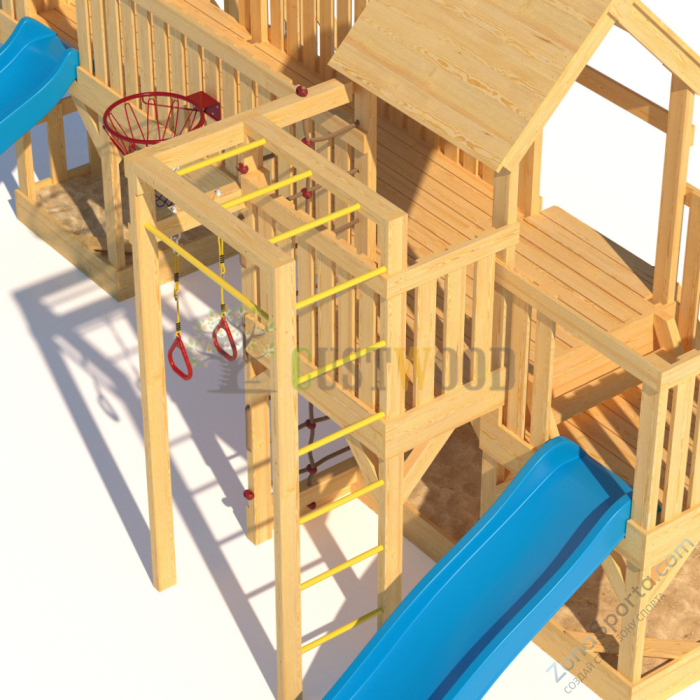 Детская деревянная игровая площадка для улицы дачи CustWood Scout S13