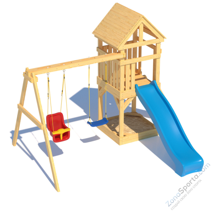 Детская площадка CustWood Scout S2 с деревянной крышей