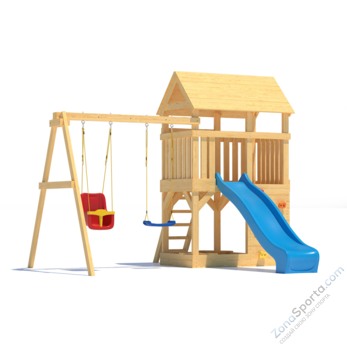 Детская площадка CustWood Scout S3+ с деревянной крышей 