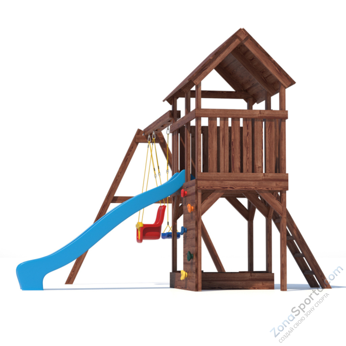 Детская площадка CustWood Scout SC3+ с деревянной крышей 