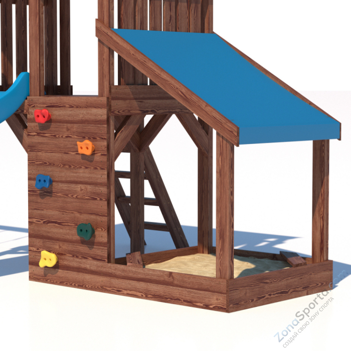 Детская площадка CustWood Scout SC7+ с большой деревянной крышей