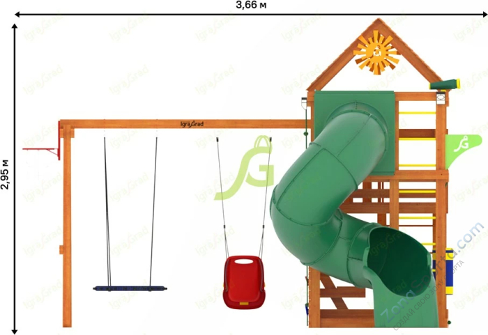 Детская площадка IgraGrad Крафт Pro 3 с трубой