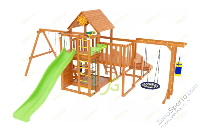Детская площадка IgraGrad Крафт Pro 4 с зимней горкой