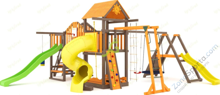 Детская площадка IgraGrad Панда Фани Мостик 2 с трубой