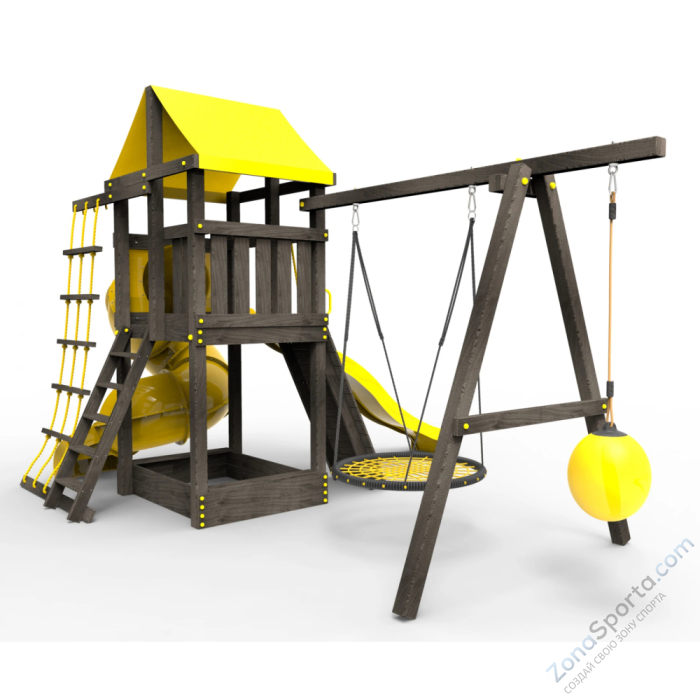 Детская площадка Пикник Black с винтовой трубой 6.1