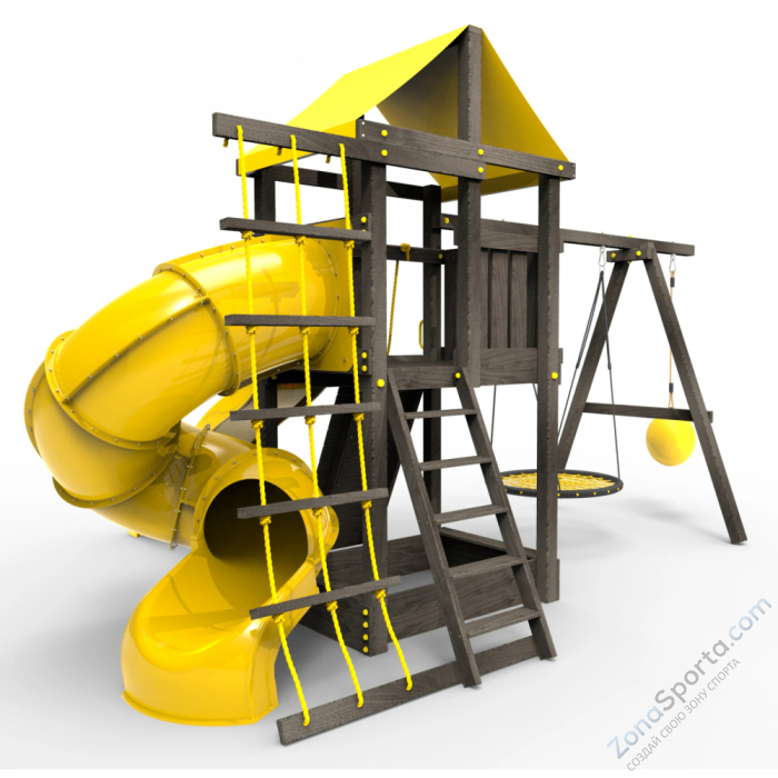 Детская площадка Пикник Black с винтовой трубой 6.1