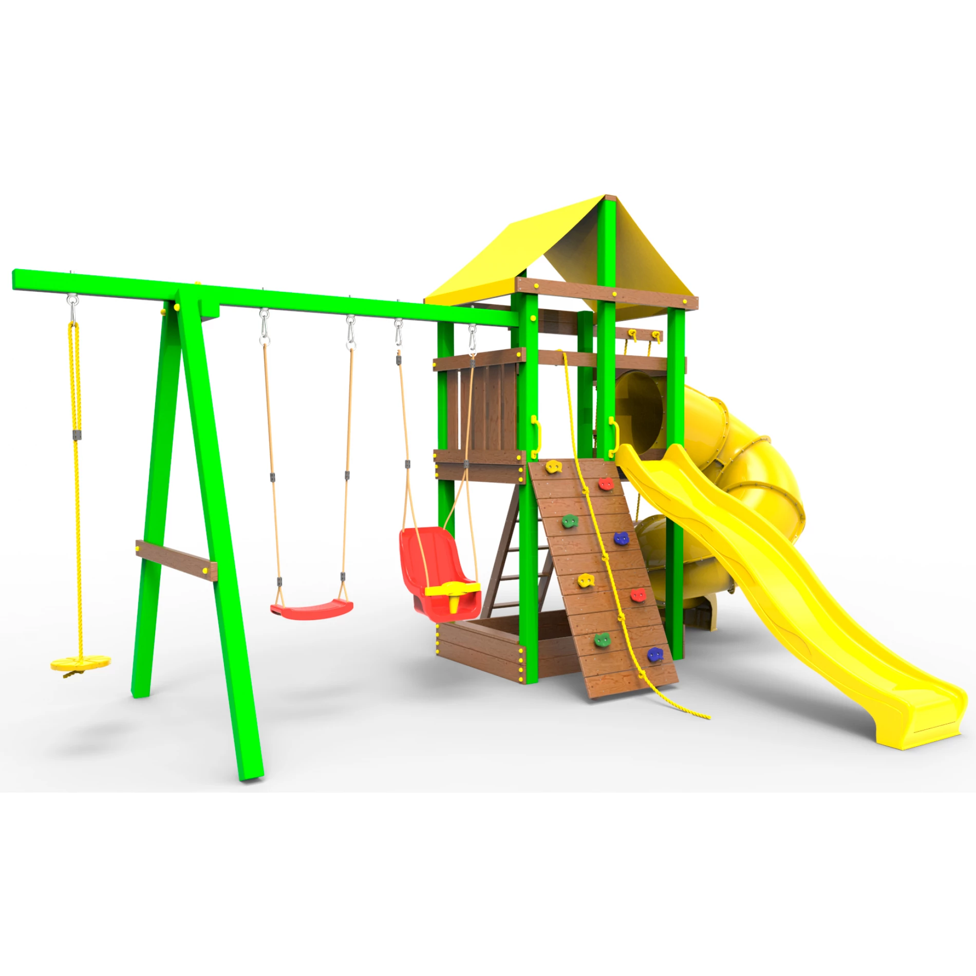 Детская площадка Пикник Элит с винтовой трубой (зеленый)