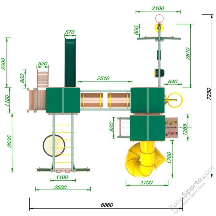 Детская площадка Пикник Форест Стэйдж Бонд с трубой
