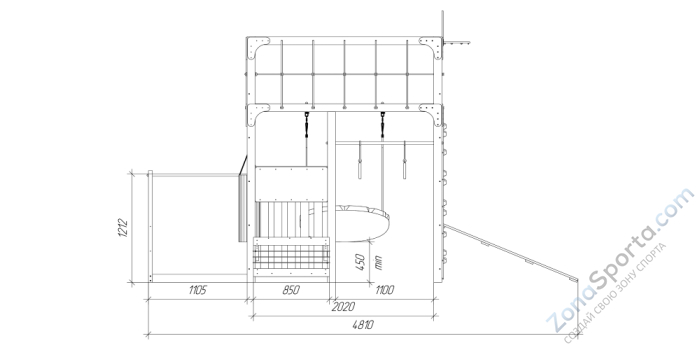 Детская площадка Савушка Куб-1 (Серый) с подушками