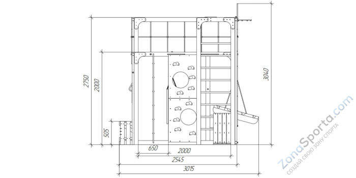 Детская площадка Савушка Куб-2 (Серый) с подушками