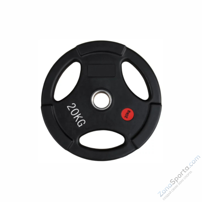 Диск обрезиненный с тремя хватами  UltraGym 10 кг