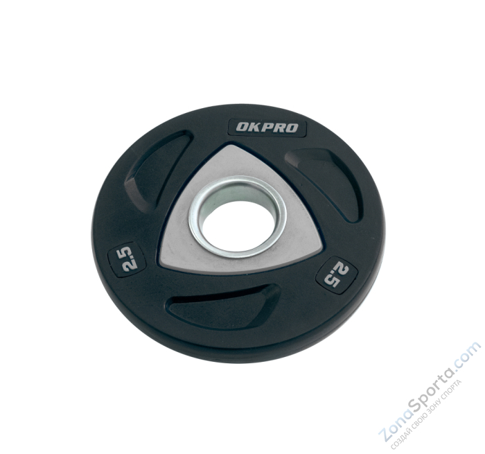 Диск олимпийский полиуретановый 2,5 кг OKPRO OK2037А-250-G