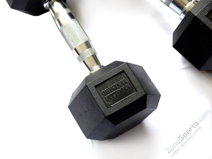 Гантель 35 кг гексагональная Original FitTools FT-HEX-35