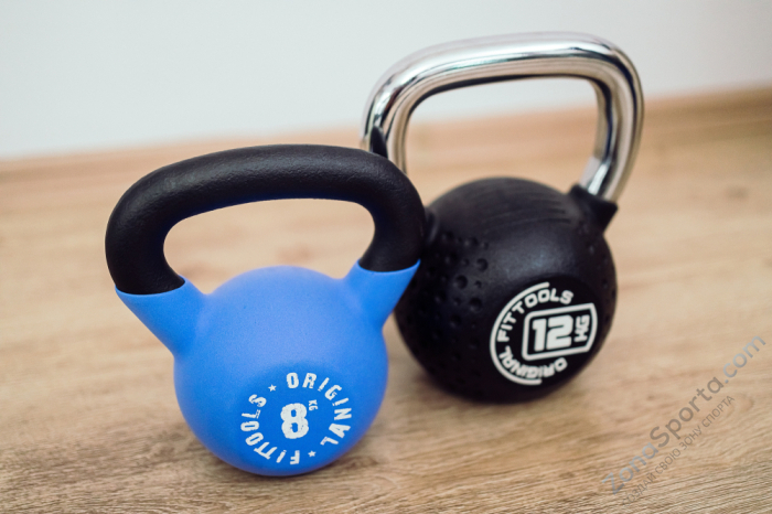 Гиря 8 кг с хромированной ручкой полиуретановая (CPU) Original FitTools