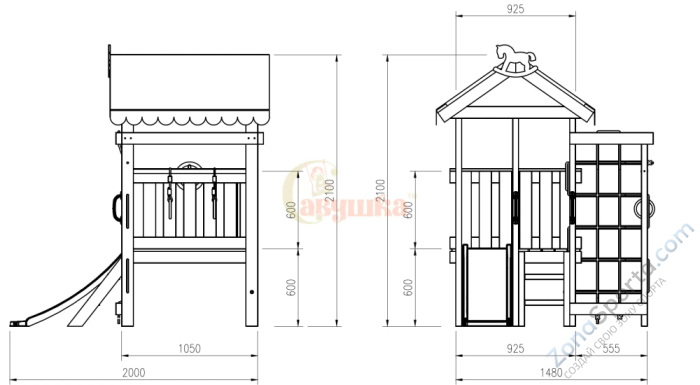 Игровой комплекс Савушка Baby 12 оливковый