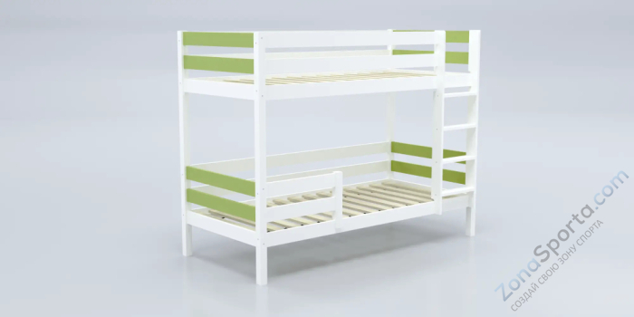 Кровать детская двухъярусная Савушка-01 80х160 зеленая