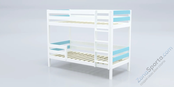 Кровать детская двухъярусная Савушка-01 90х180 голубая