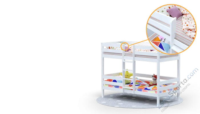 Кровать детская двухъярусная Савушка-05 90х180 White (белый)