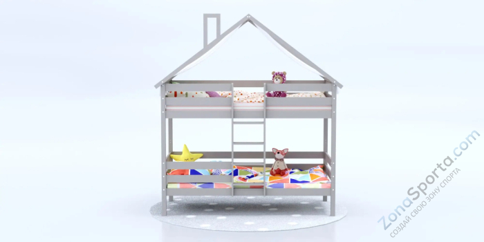 Кровать-домик Савушка-06 двухъярусная 90х200 Cappuccino (капучино)