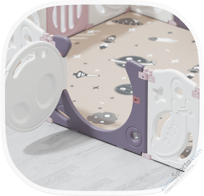 Манеж Unix Kids Supreme Space 200x200 Rose с качелями