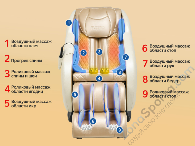 Массажное кресло Fujimo Supreme F355 Шампань