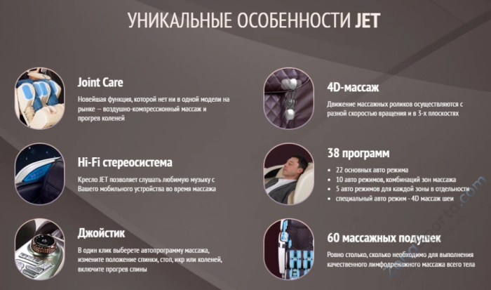 Массажное кресло US Medica Jet (коричневое)