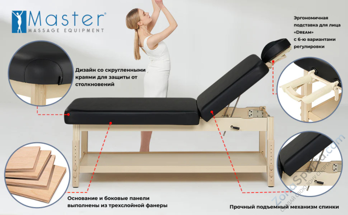 Массажный стол стационарный Master Harvey Tilt