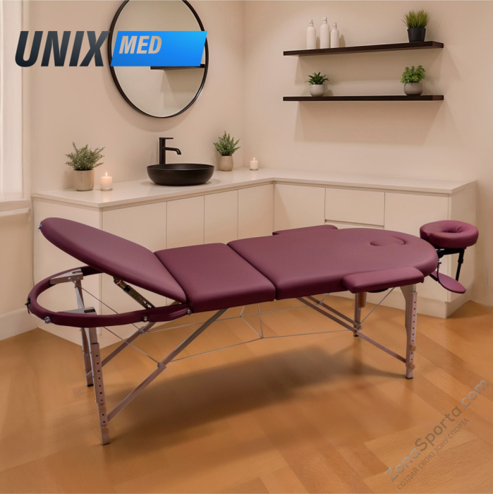 Массажный стол Unix Comfort 3 Section Burgundy