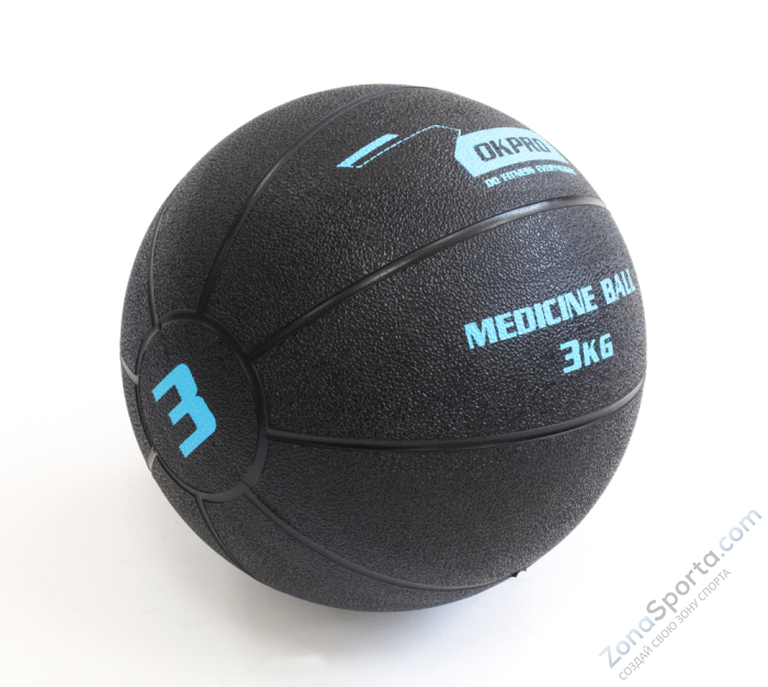 Мяч медицинский 3 кг обрезиненный OKPRO