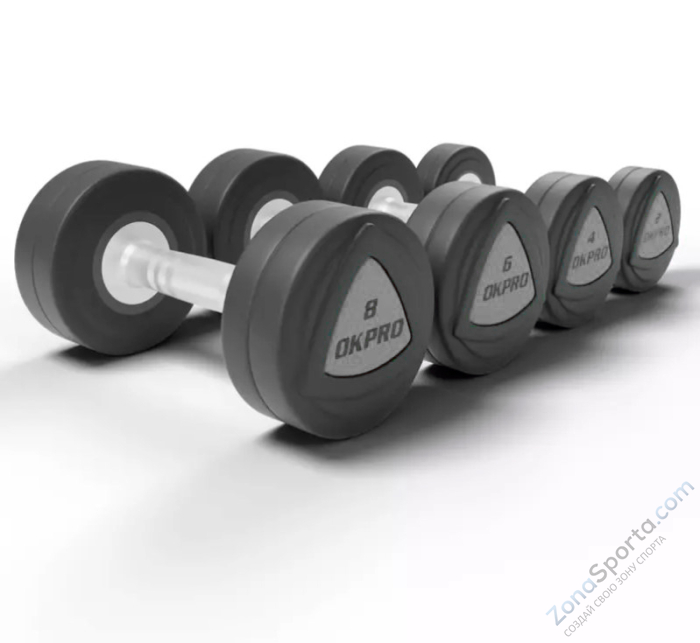 Набор полиуретановых гантелей от 42 до 50 кг (шаг 2 кг) OKPRO OK1032B-42-50-G