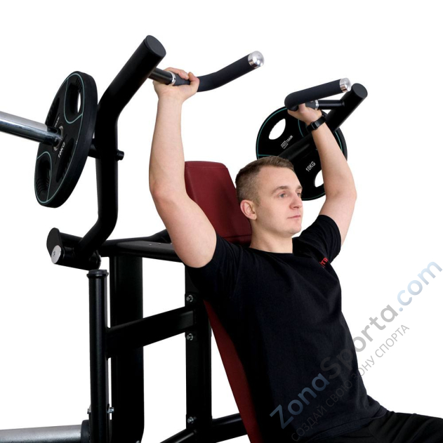 Плечевой жим сидя на свободных весах Protrain T8-605 Плечевой жим сидя на свободных весах Protrain T8-605