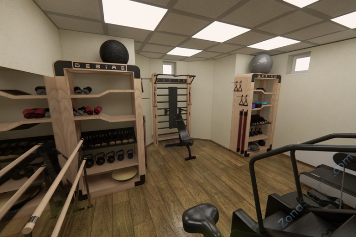 Шведская стенка с эспандерами, брусьями и скамьей Desire Eco Plus