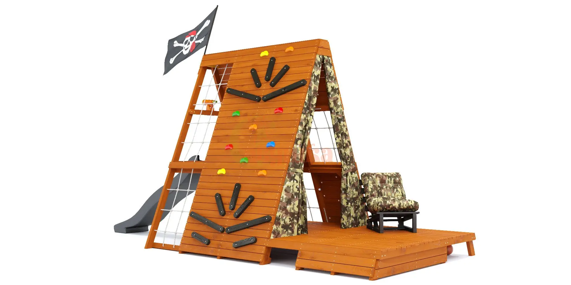 Спортивный домик Савушка База-4 (Милитари) с креслом