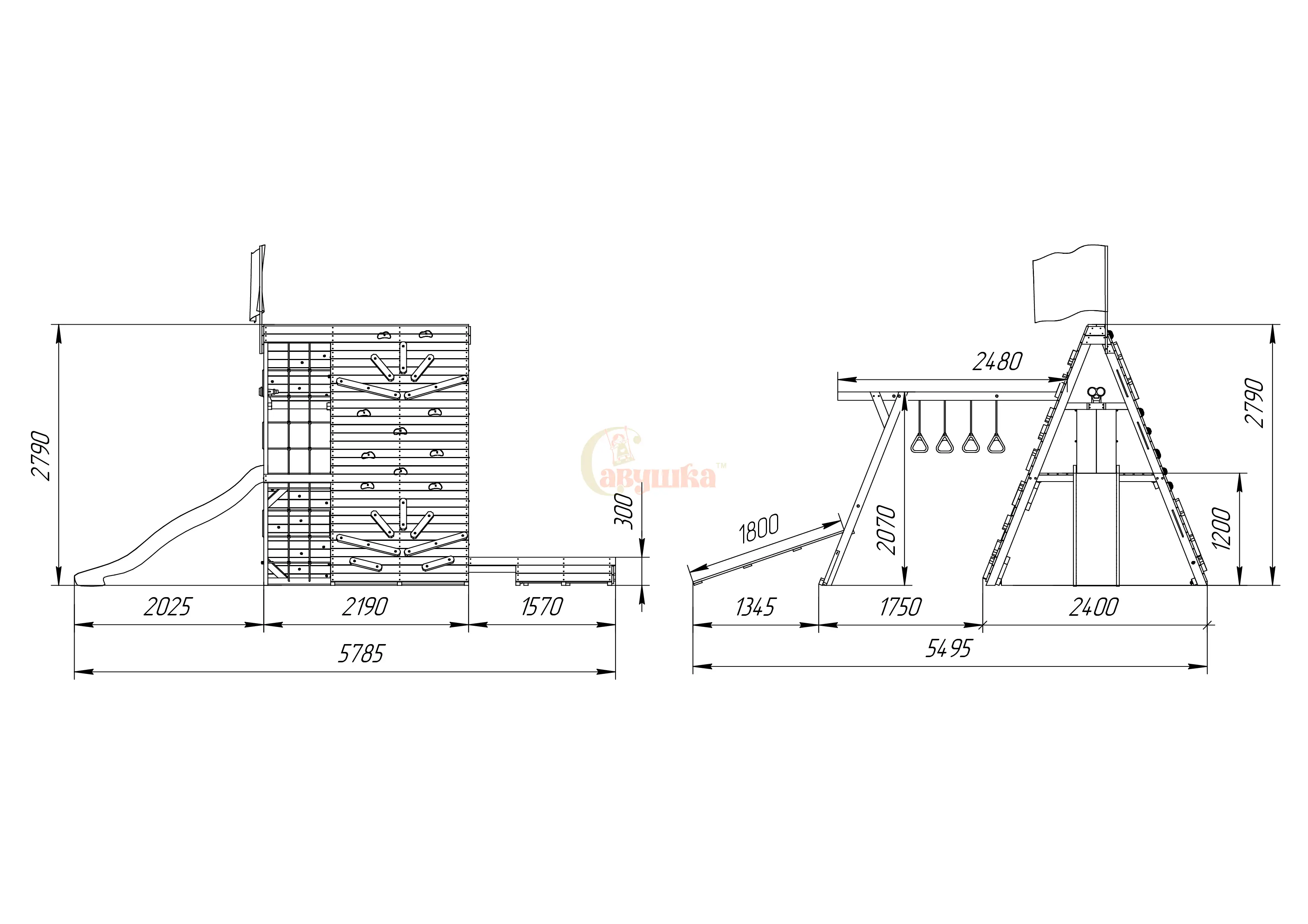 Спортивный домик Савушка База-5 (Милитари) со столиком
