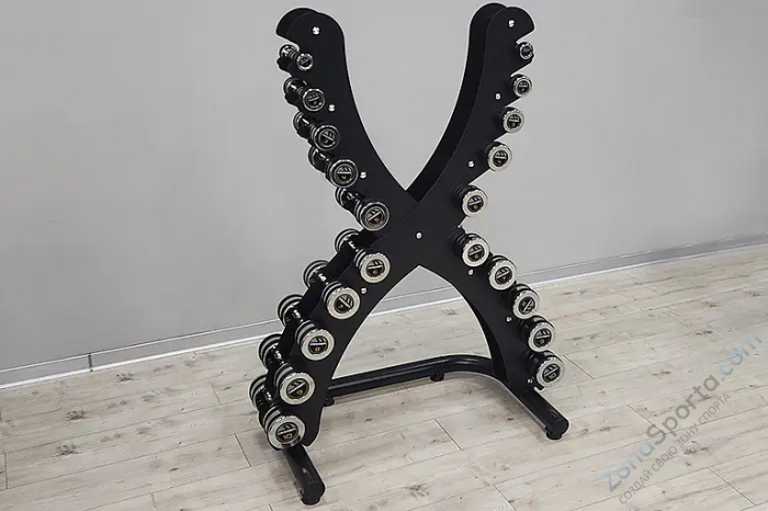 Стойка для хромированных гантелей X-образная Hasttings Digger HD71C1A