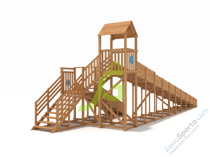 Зимняя деревянная горка IgraGrad Snow Fox 12 м с двумя скатами