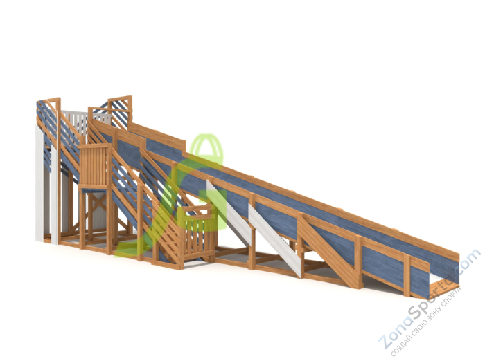 Зимняя деревянная горка IgraGrad Snow Fox скат 10 м мод.4