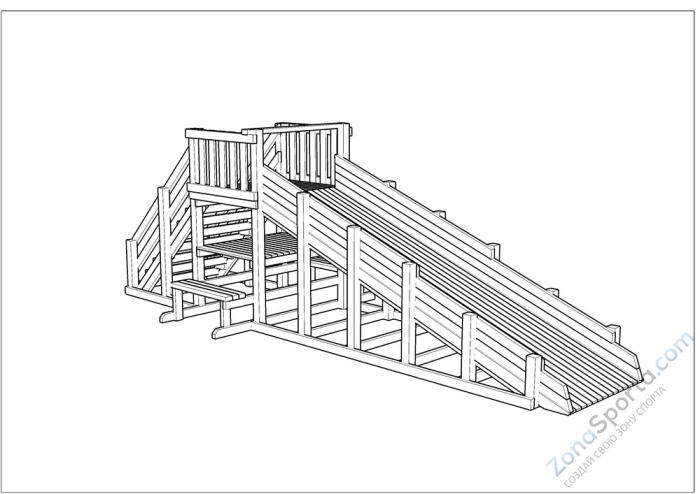 Зимняя деревянная заливная горка Ледянка 1 (масло)