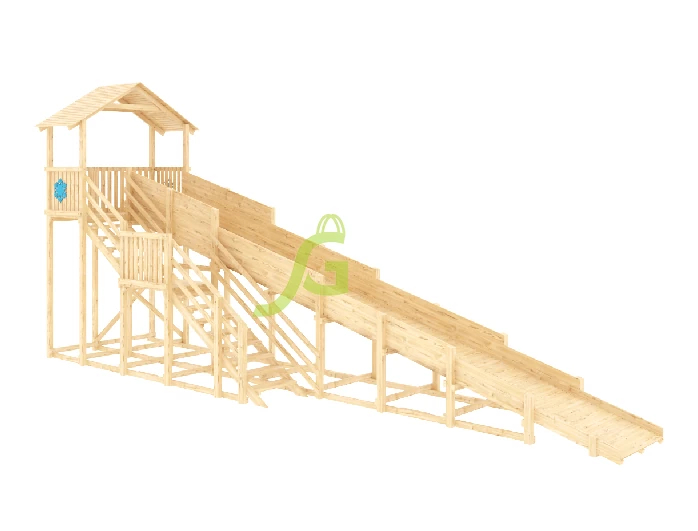 Зимняя горка IgraGrad Snow Fox (Домик) скат 10 м без окраски